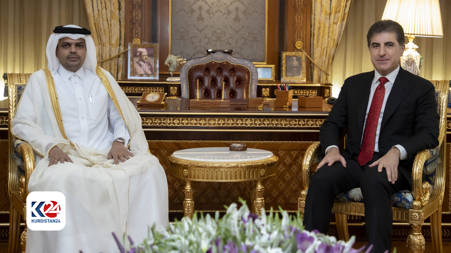 نچیروان بارزانی رئیس اقلیم کوردستان و سرکنسول قطر در اربیل