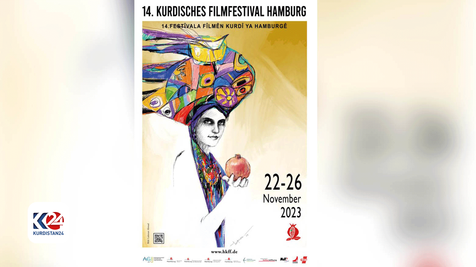 The poster for the 14th annual Hamburg Kurdish Film Festival. (Photo: Designed by Kurdistan 24)