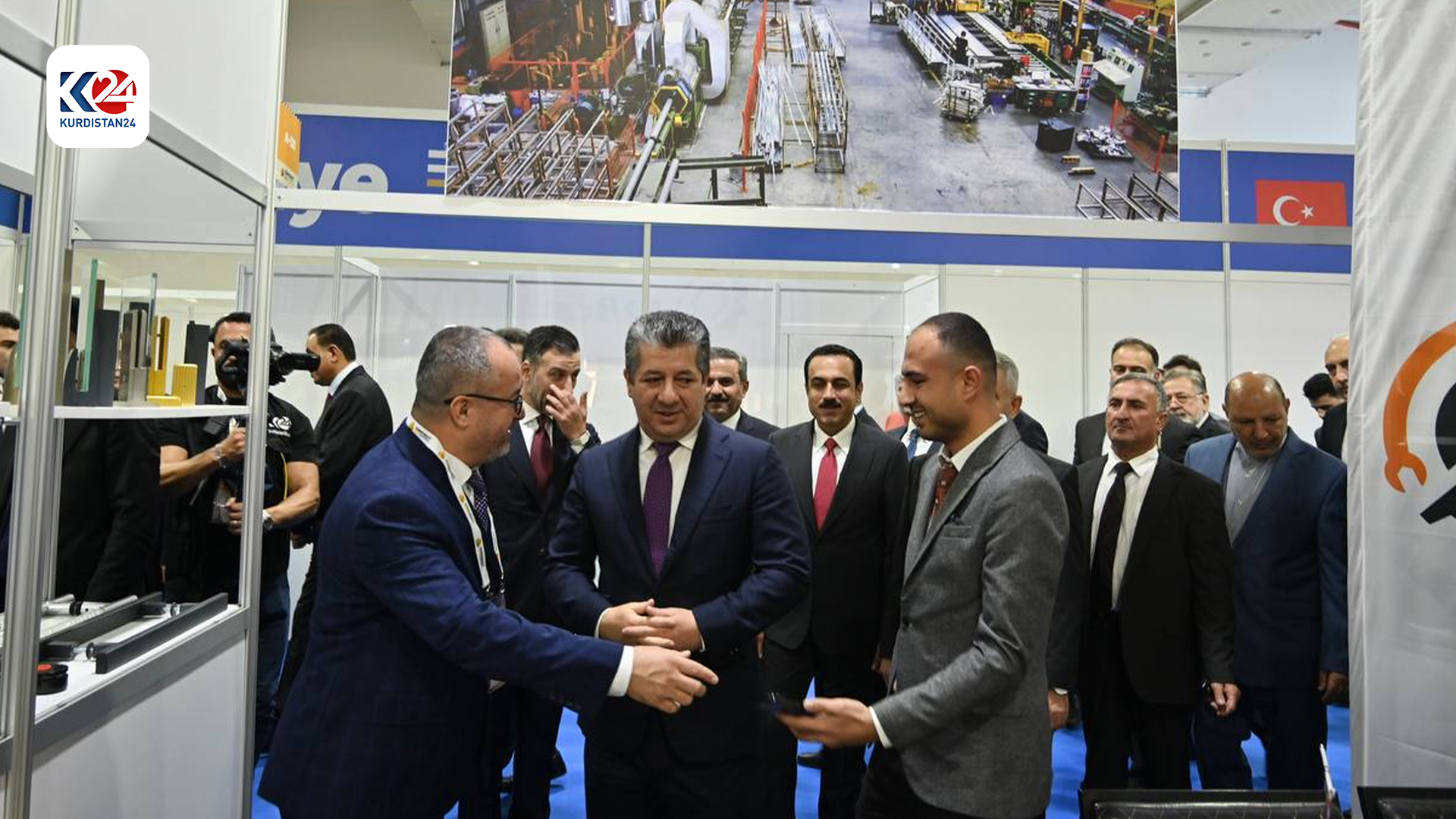 کردنەوەی پێنجەمین پێشانگەی بازرگانی نێودەوڵەتیی پیشەسازی و بیناسازی لە هەولێر لەلایەن مەسرور بارزانییەوە