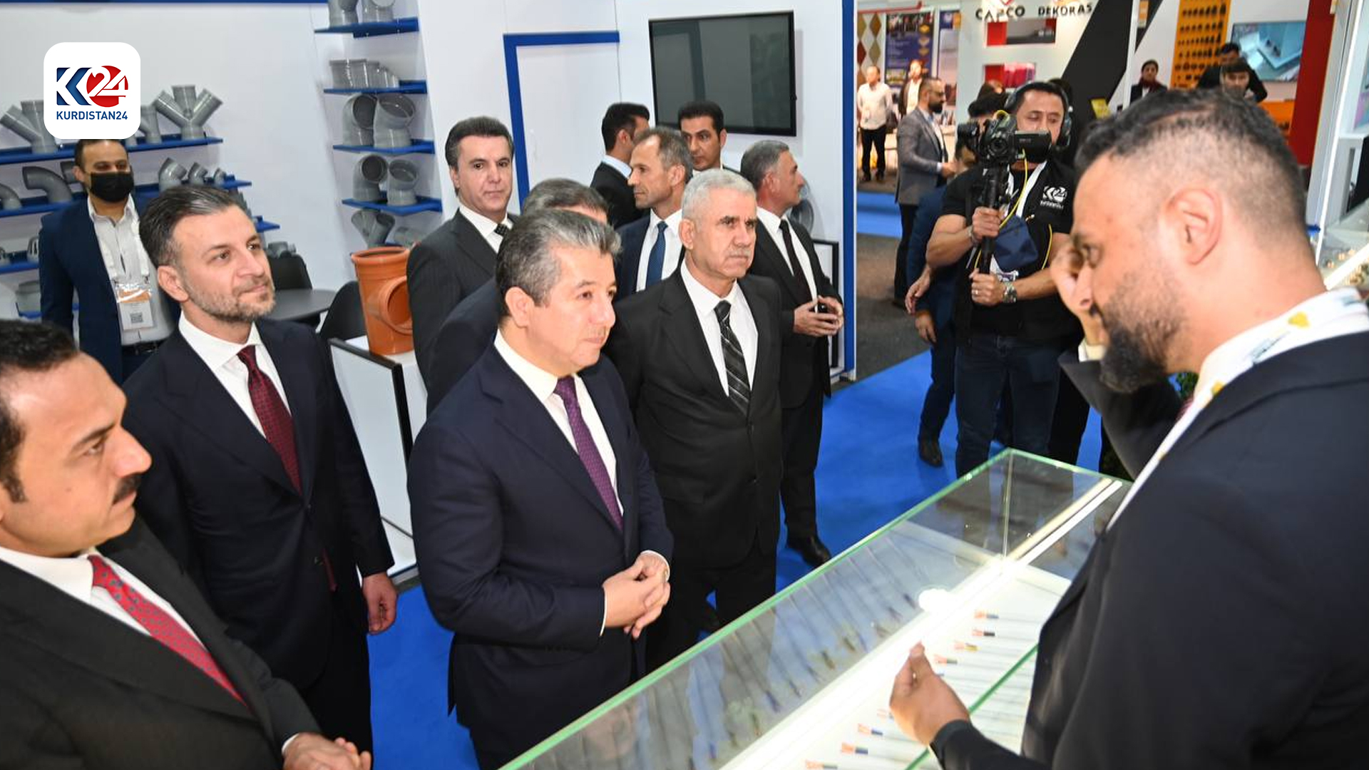 کردنەوەی پێنجەمین پێشانگەی بازرگانی نێودەوڵەتیی پیشەسازی و بیناسازی لە هەولێر لەلایەن مەسرور بارزانییەوە