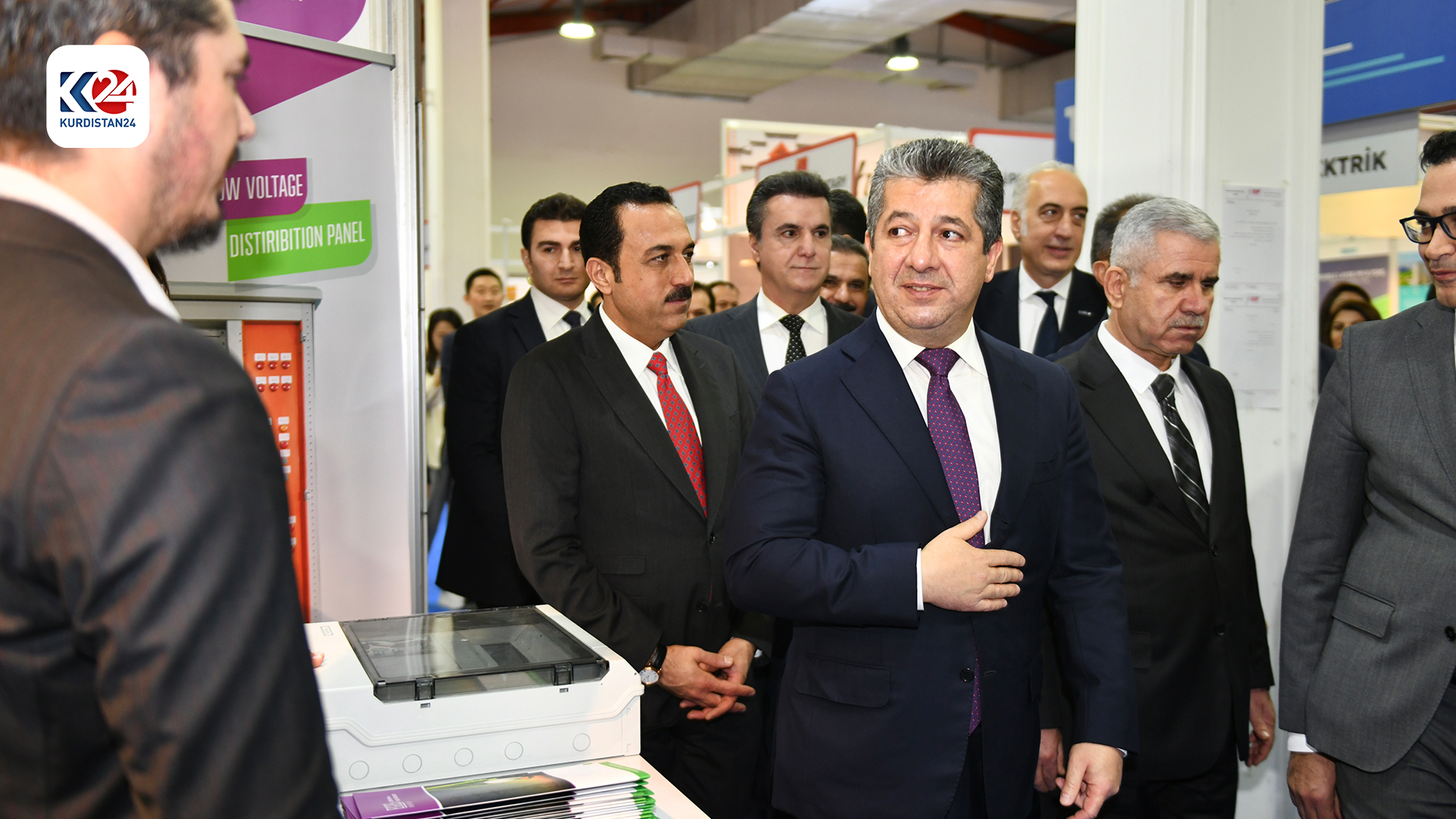 کردنەوەی پێنجەمین پێشانگەی بازرگانی نێودەوڵەتیی پیشەسازی و بیناسازی لە هەولێر لەلایەن مەسرور بارزانییەوە