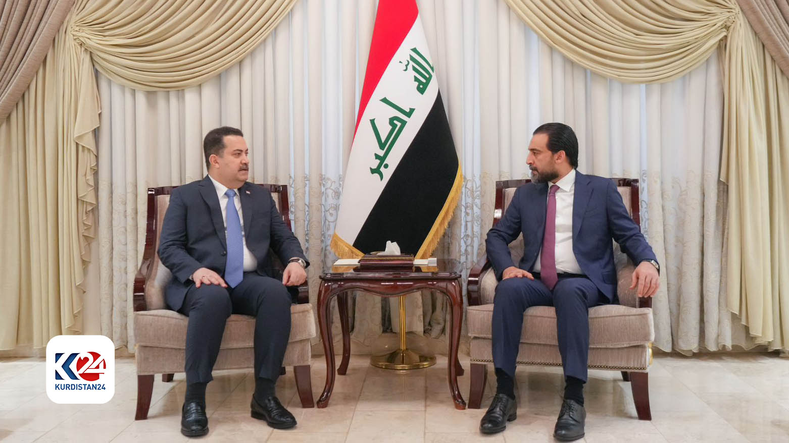 رئيس مجلس النواب العراقي المبعد محمد الحلبوسي ورئيس الوزراء محمد شياع السوداني