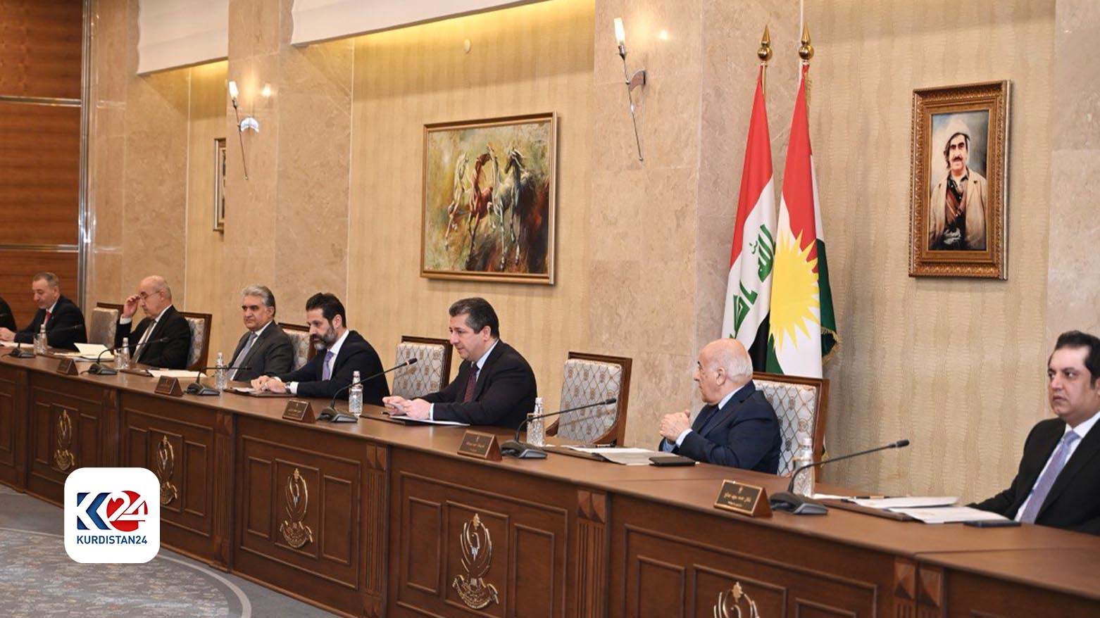 Kurdistan Region Prime Minister Masrour Barzani (third from right) during KRG Council of Ministers meeting, Nov. 15, 2023. (Photo: KRG)