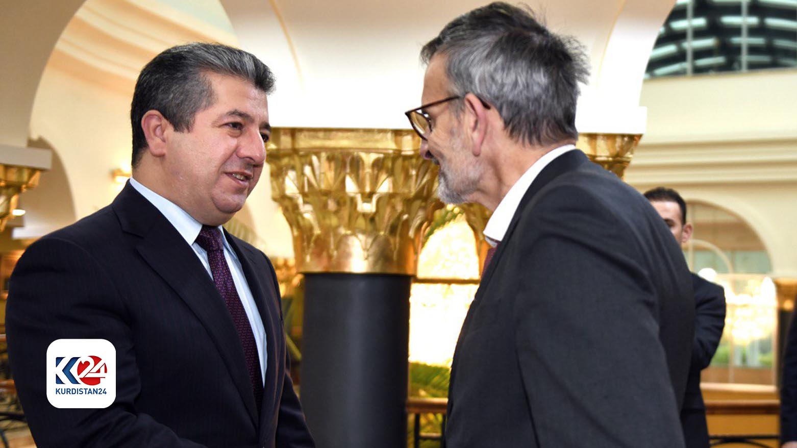 رئيس حكومة إقليم كوردستان مسرور بارزاني وفولكر بيرتس