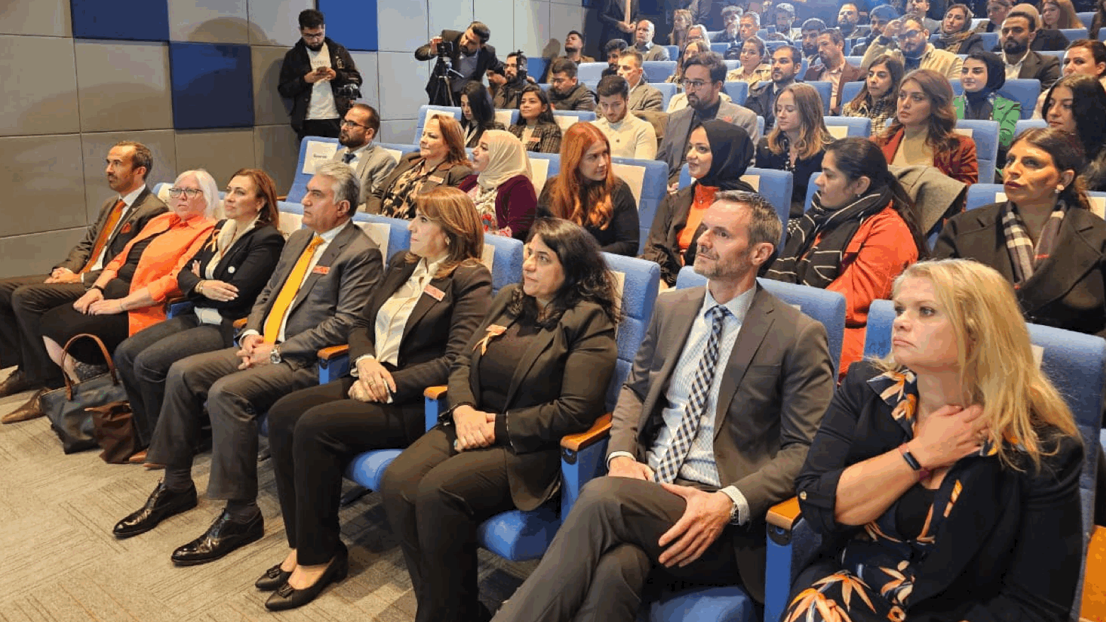 The consulates of the UK, Canada, Netherlands and Germany organized an event for the international 16 Days of Activism Against Gender-Based Violence campaign, Nov. 27, 2023 (Photo: Wladimir van Wilgenburg/Kurdistan 24)