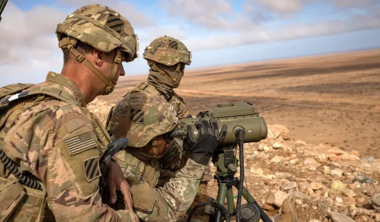 US army soldiers stand at an observation point during the “African Lion” military exercise in the Tan-Tan region in southwestern Morocco, June 18, 2021. (Photo: Fadel Senna/AFP)
