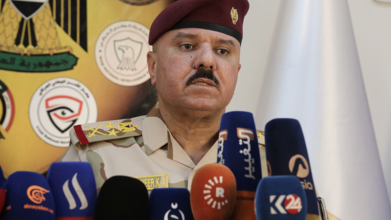 Lieutenant-General Abdul-Amir al-Shammri speaks at a press conference in Baghdad, Sept. 2, 2021. (Photo: High Electoral Security Committee)