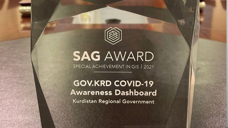 The KRG's Department of Information Technology (DIT) won the Special Achievement award for its COVID-19 internet resources. (Photo: Nawzad Al-Salihi/Twitter)