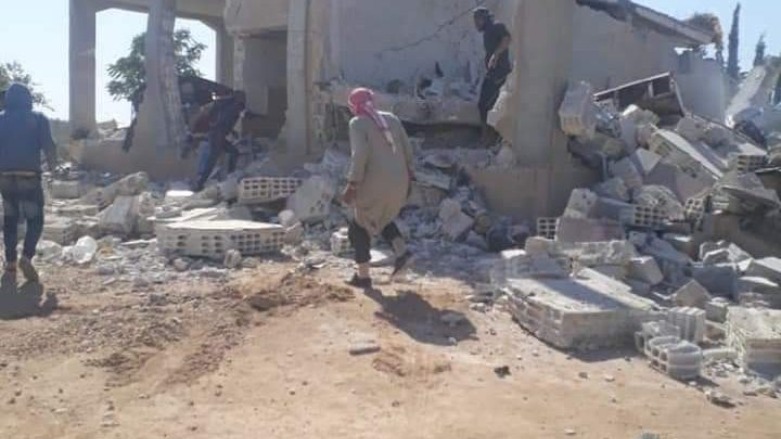 An explosion rocks the Turkish-occupied town of Jarabulus, northern Syria, on October 11, 2021. (Photo: SOHR)