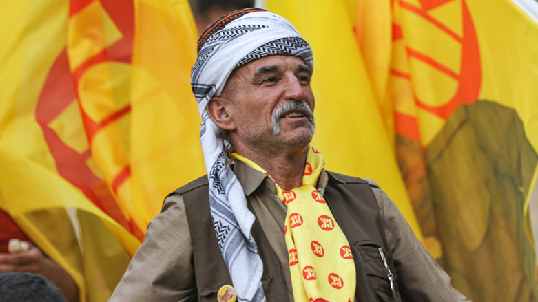 A KDP supporter attends an election rally of his party at the Erbil citadel in the capital of Kurdistan Region, Oct. 7, 2021. (Photo: Safin Hamed/AFP)