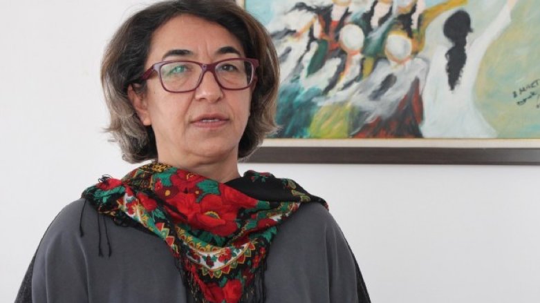 Ayşe Gökkan, a former mayor of Nusaybin, and spokesperson of the Free Women’s Movement (TJA). (Photo: Mezopotamya news agency)
