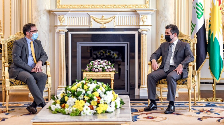 مسرور بارزانی، نخست وزیر اقلیم کوردستان و مارک برایسن ریچاردسن، سفیر بریتانیا در عراق