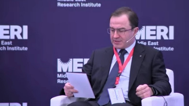 Elbrus Kutrashev, Russia's ambassador to Iraq, speaks at MERI Forum 2021. (Photo: Screenshot MERI livestream)