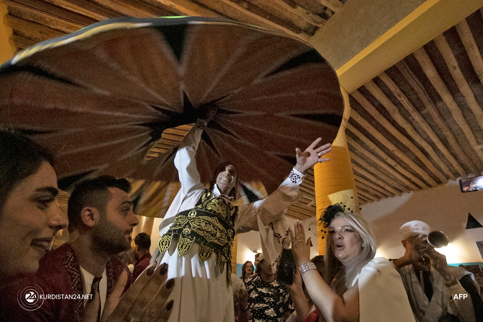 An Egyptian artist performs a traditional 'Tanoora' (skirt) dance during the Babel International Festival, near the archaeological site of ancient Babylon, Oct. 28, 2021. (Photo: Sabah Arar/AFP)
