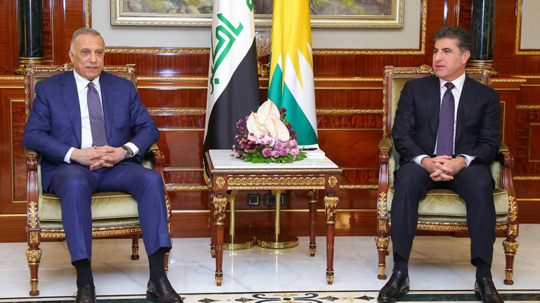 دیدار نچیروان بارزانی، رئیس اقلیم کوردستان و مصطفی کاظمی، نخست وزیر عراق