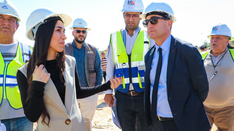 Éric Chevalier, French Ambassador to Iraq, on Monday with Yazidi Nobel Peace Prize winner, Nadia Murad, visited Sinjar on Monday (Photo: Nadia Murad/Twitter)