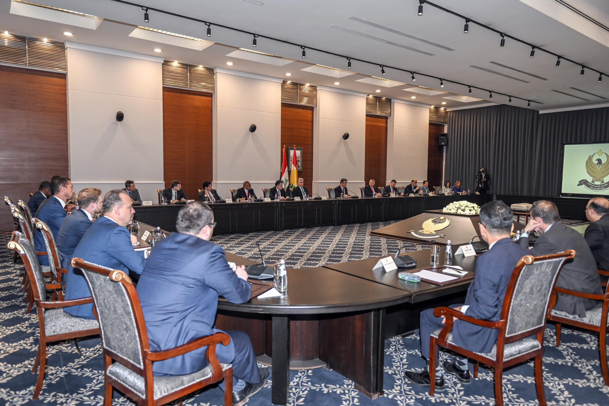 Prime Minister Masrour Barzani attends a session with the members of the diplomatic community in Kurdistan Region, Oct. 18, 2022. (Photo: KRG)