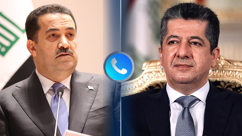 PM Masrour Barzani on Thursday spoke with Iraqi PM Mohammed Shia’ Al-Sudani (Photo: Kurdistan 24)