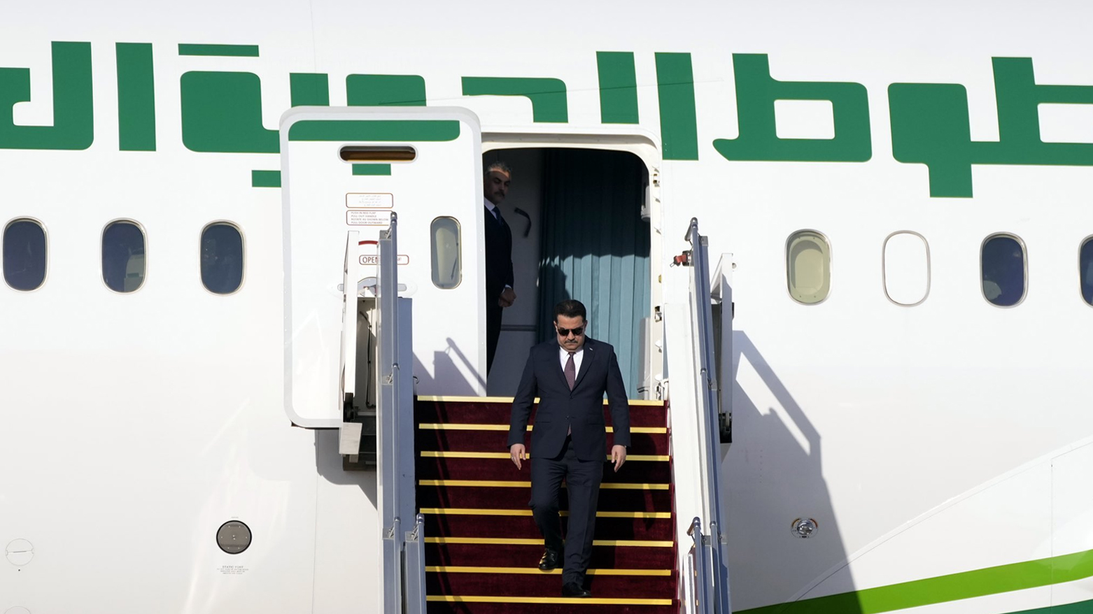Iraq Prime Minister Mohammed Shia' Al-Sudani arrives back in Baghdad following his visit to New York City in the United States to attend the UN General Assembly in late September, Sept. 23, 2023. (Photo: Iraqi government)