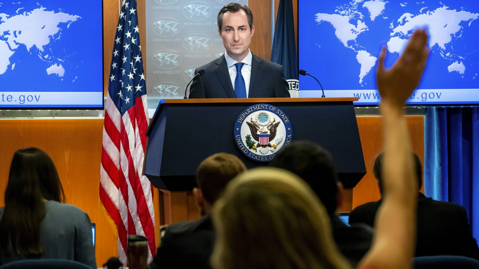 State Department spokesperson Matthew Miller answers questions during a news briefing at the State Department on Tuesday, July 18, 2023, in Washington. (Photo: AP)