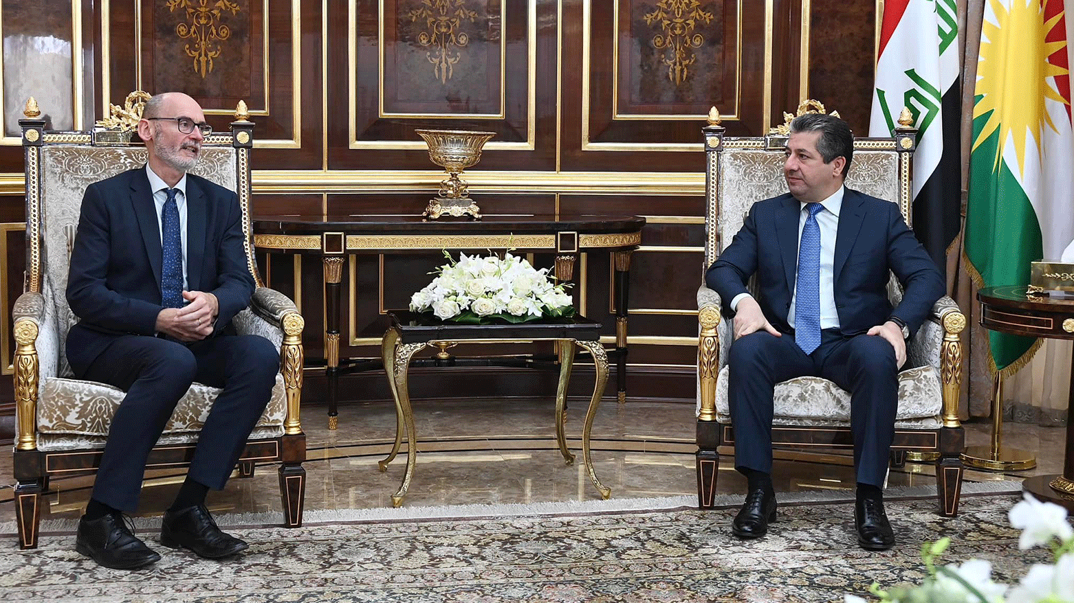Kürdistan Bölgesi Başbakanı ​​Barzani ve İngiltere'nin Irak Büyükelçisi Hitchens