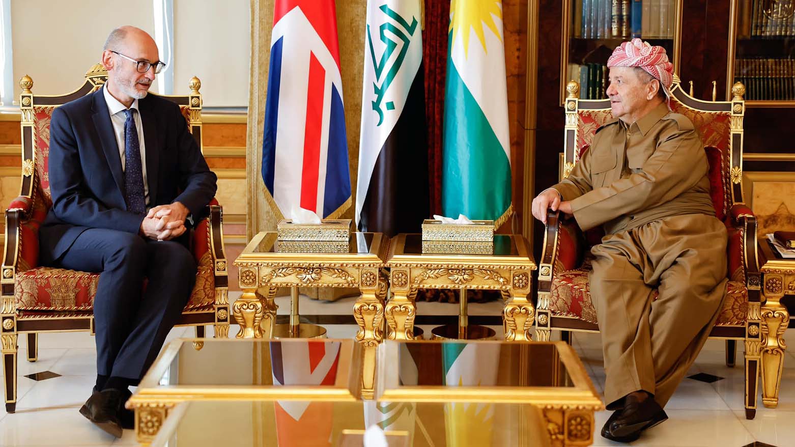 پرزیدنت مسعود بارزانی و استفان هیچن سفیر بریتانیا در عراق فدرال