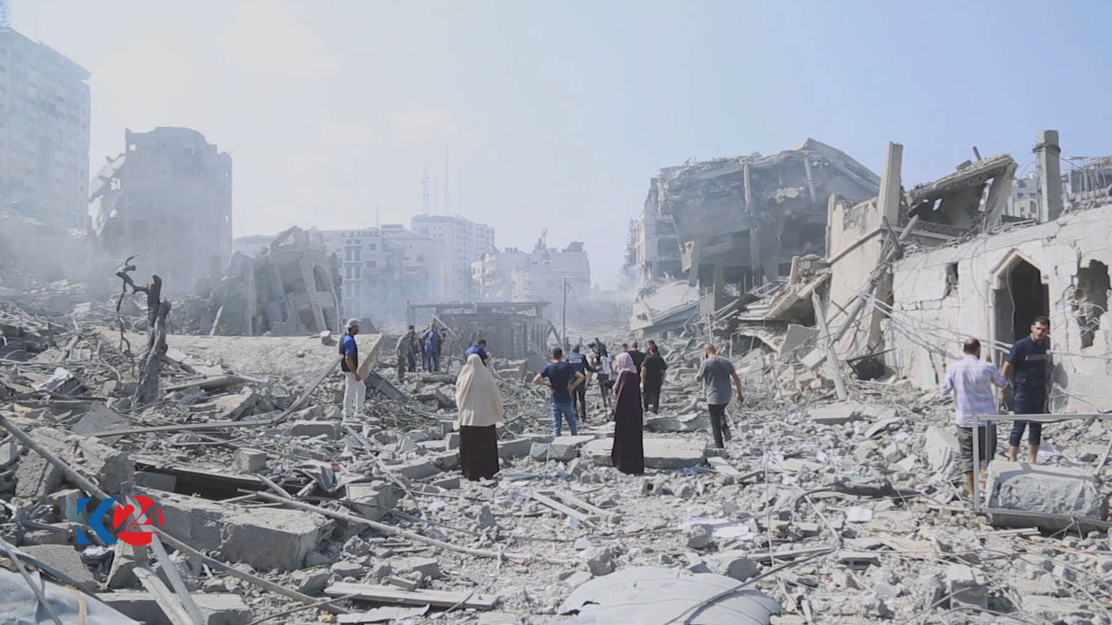 تصوری از ویرانی‌های غزه در اثر بمباران آن از سوی اسرائیل