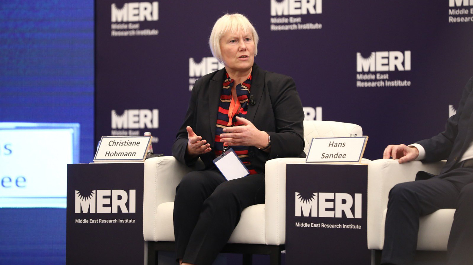German Ambassador to Iraq Christiane Hohmann is pictured while speaking at a MERI 2023 panel, Oct. 11, 2023. (Photo: MERI)
