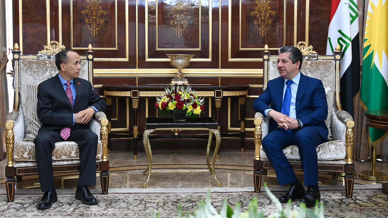 Başbakan Mesrur Barzani, Çin'in Kürdistan Bölgesi'ndeki yeni Başkonsolosu Luo Jun'u kabul etti