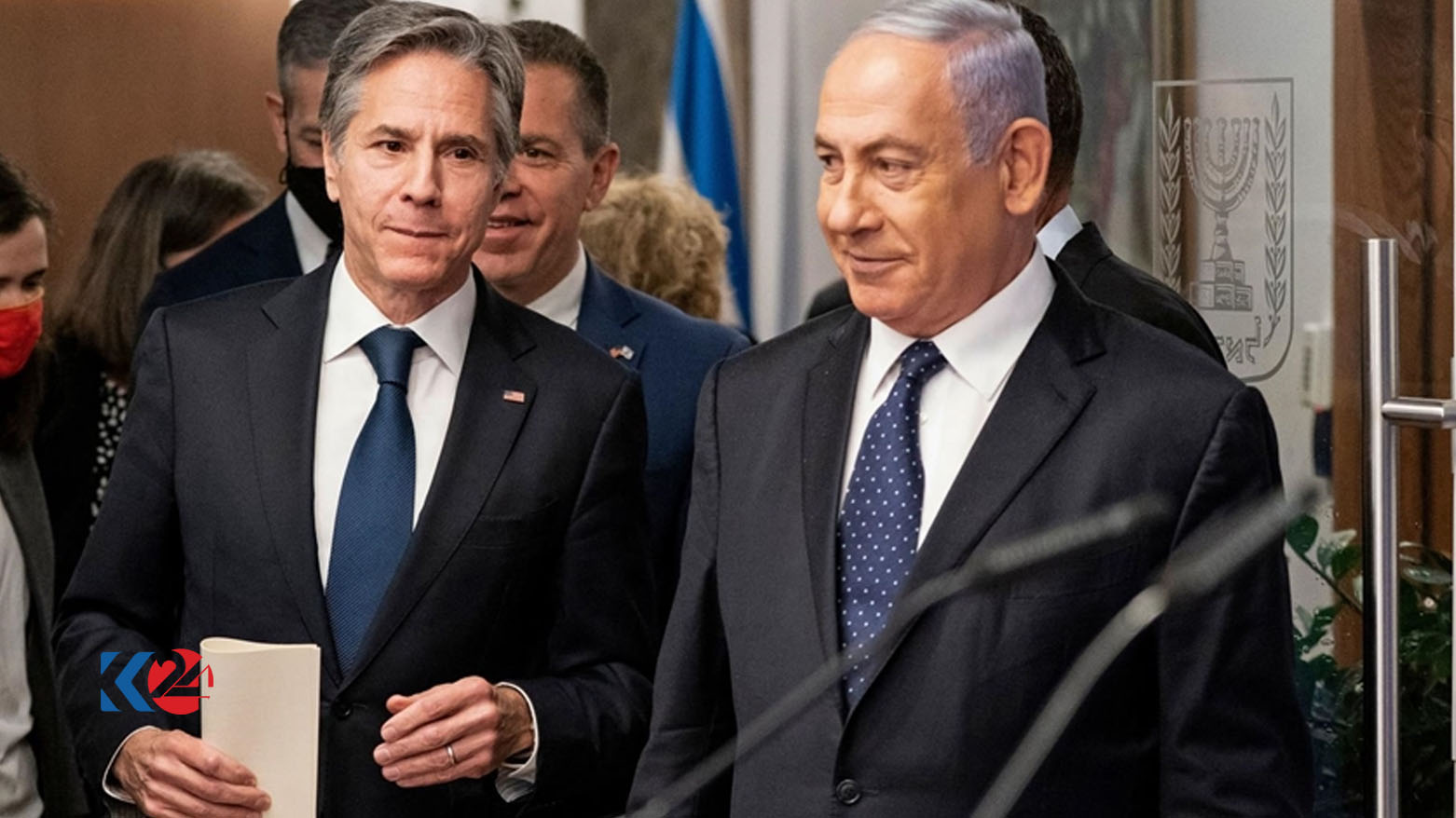رئيس الوزراء الإسرائيلي بنيامين نتنياهو ووزير الخارجية الأمريكي أنتوني بلينكن
