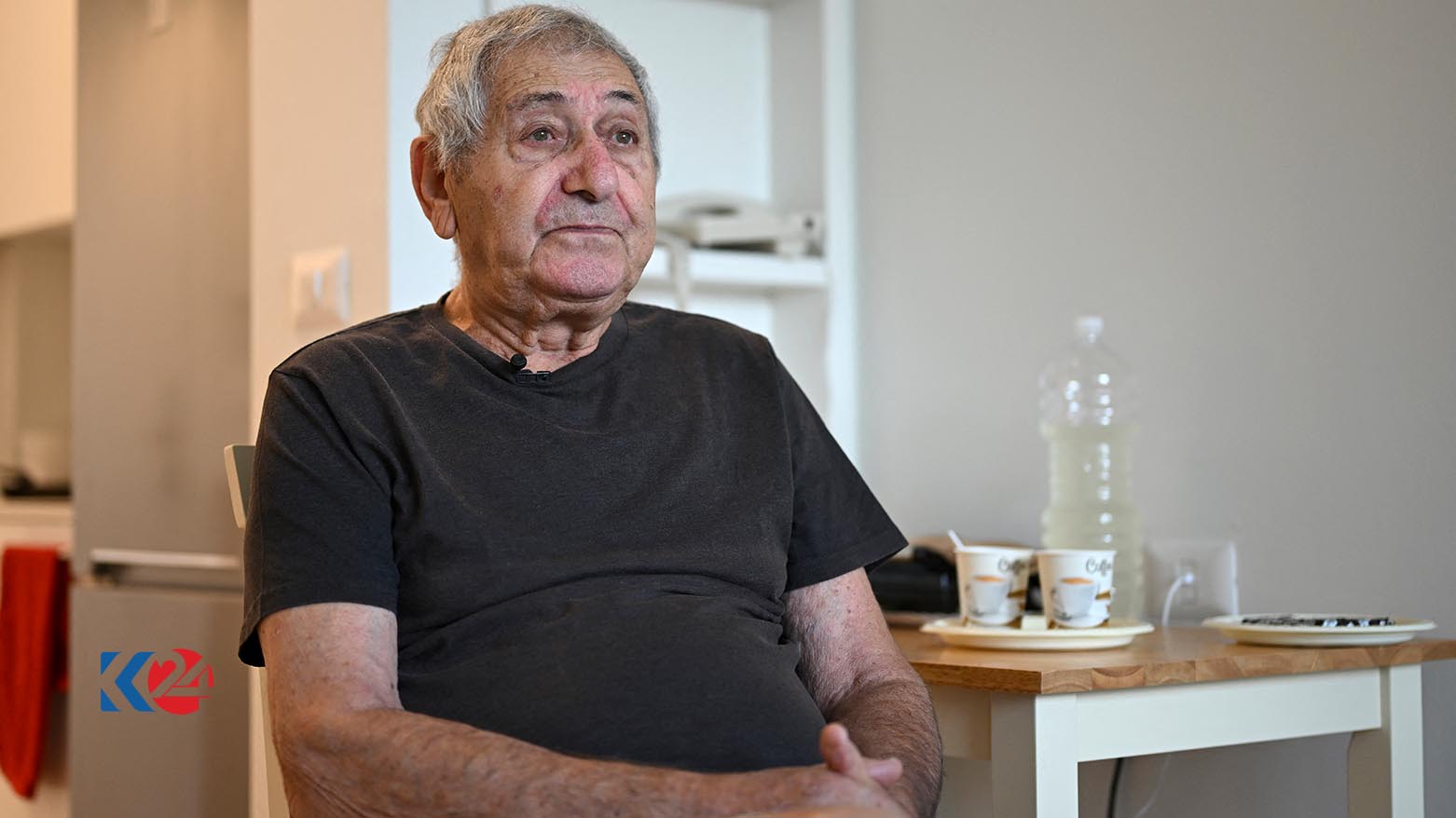 Yaakov Weissmann pictured at his house during an interview with the AFP in Modiin southeast of Tel Aviv, Oct. 16, 2023. (Photo: Yuri Cortez/ AFP)