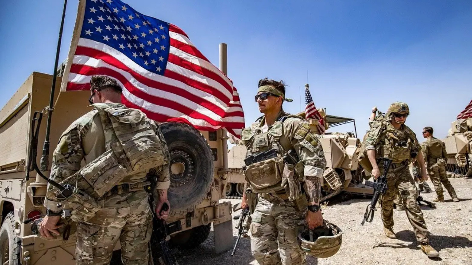 U.S. soldiers patrol the countryside of Rumaylan (Rmeilan) in Syria's northeastern Hasakeh province on June 7, 2023. (Photo: AFP)