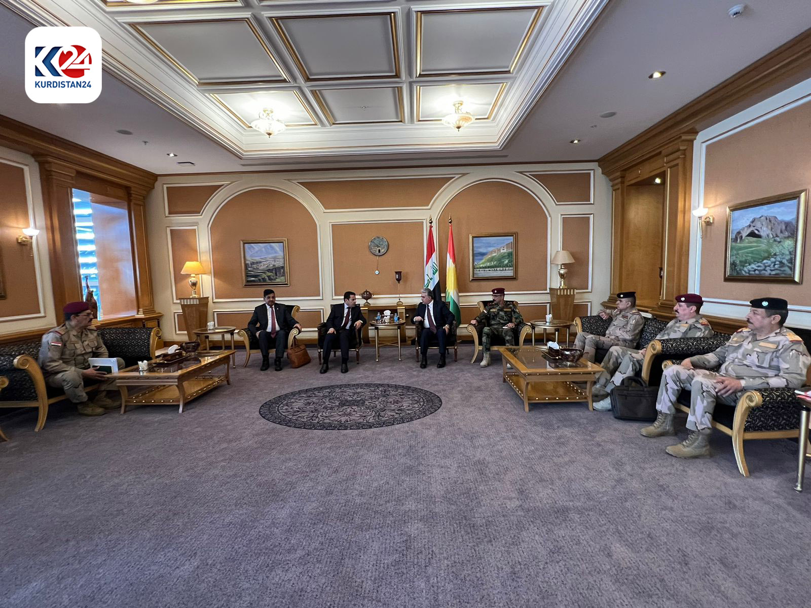 کـۆبــوونــەوەی وەزیــری نـــاوخــۆی حـــکومـەتی هەرێمی کوردستان و راوێژکاری ئاسایشی نەتـــەوەیــی عێراق لـە هـــەولێر (وێنە: ئازەر فارووق - کوردستان24)