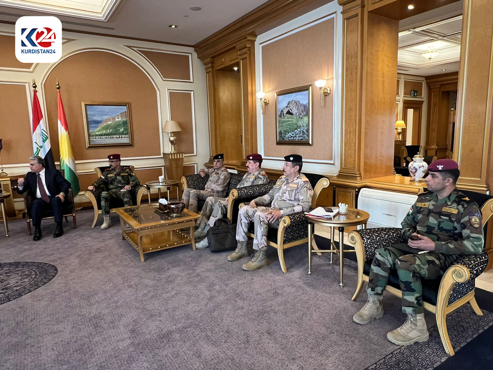 کـۆبــوونــەوەی وەزیــری نـــاوخــۆی حـــکومـەتی هەرێمی کوردستان و راوێژکاری ئاسایشی نەتـــەوەیــی عێراق لـە هـــەولێر (وێنە: ئازەر فارووق - کوردستان24)