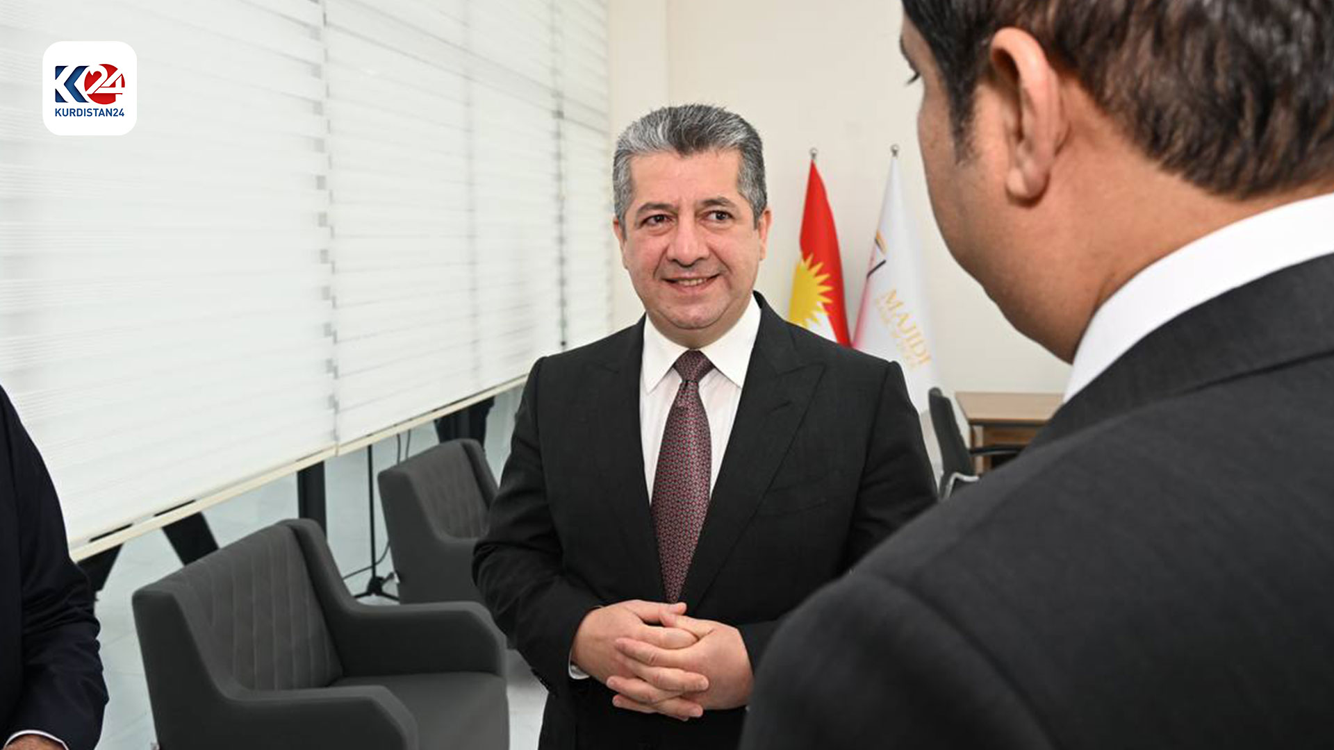 مەسرور بارزانی، سەرۆکی حکومەتی هەرێمی کوردستان لەکاتی کردنەوەی قوتابخانە و باخچەی منداڵانی ماجیدی