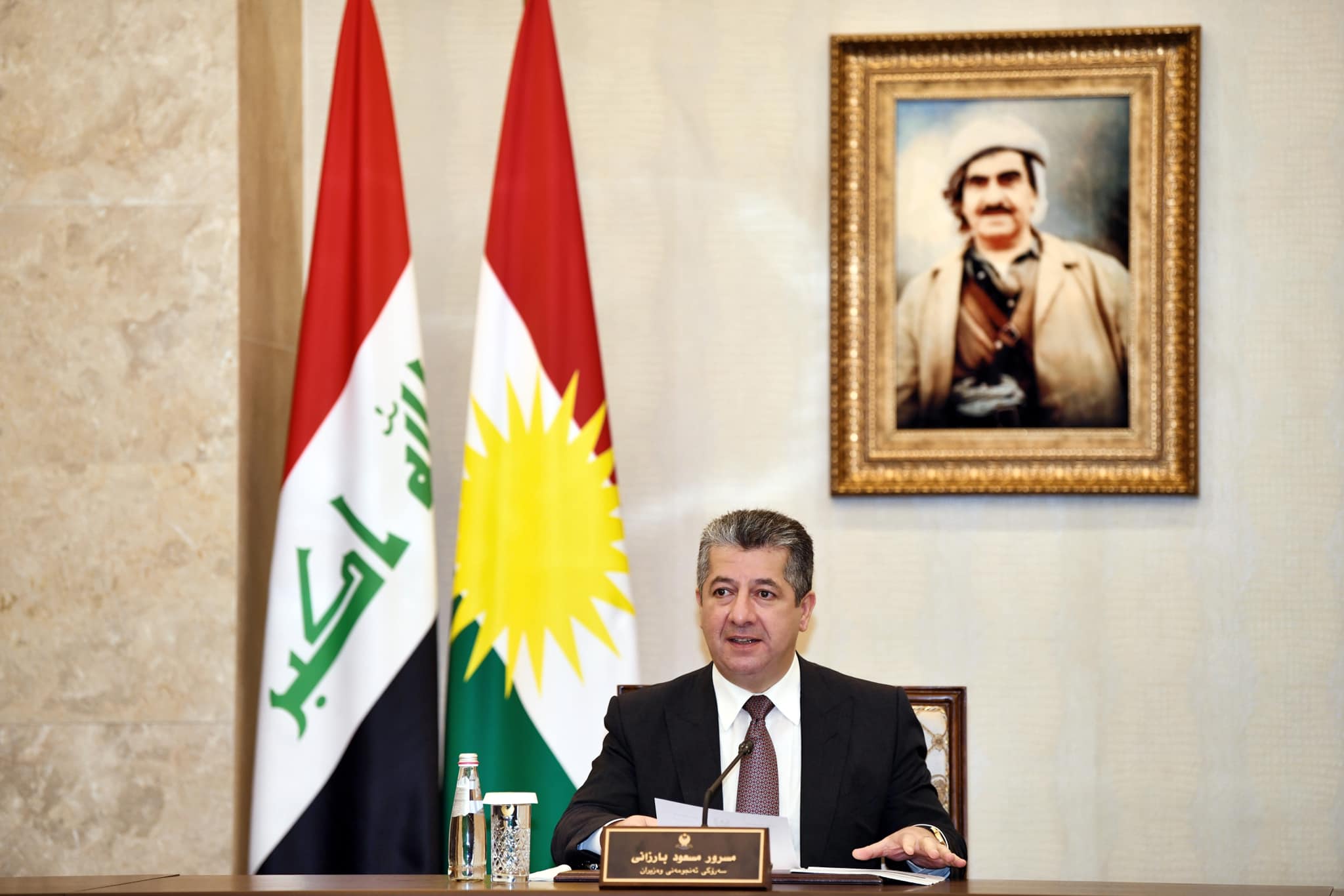 Kurdistan Region Prime Minister Masrour Barzani at the KRG Council of Ministers, Oct. 25, 2023. (Photo: KRG)