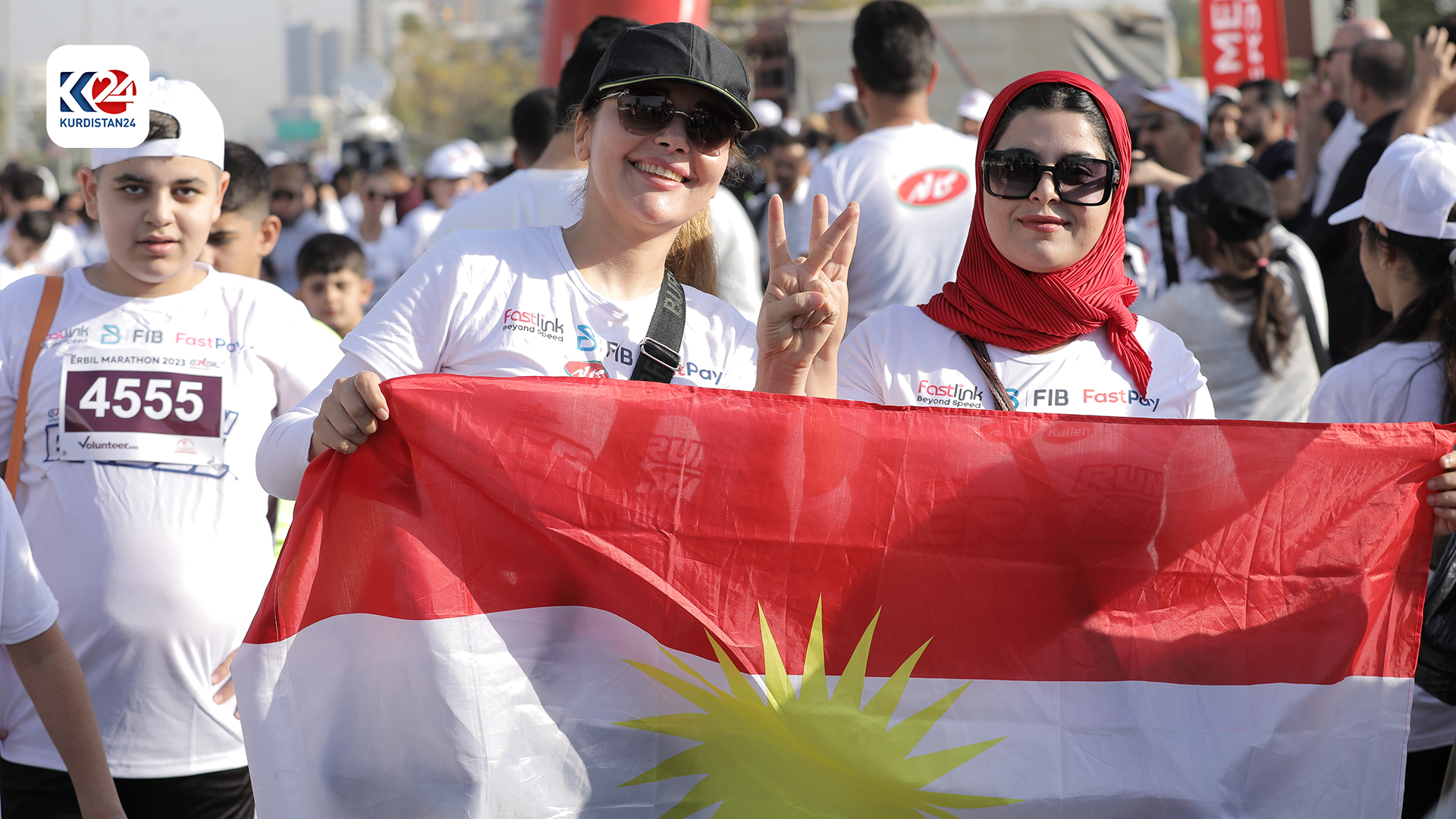 Contestants proudly displaying the Kurdistan Region flag, Oct. 27, 2023. (Photo: Kurdistan 24)