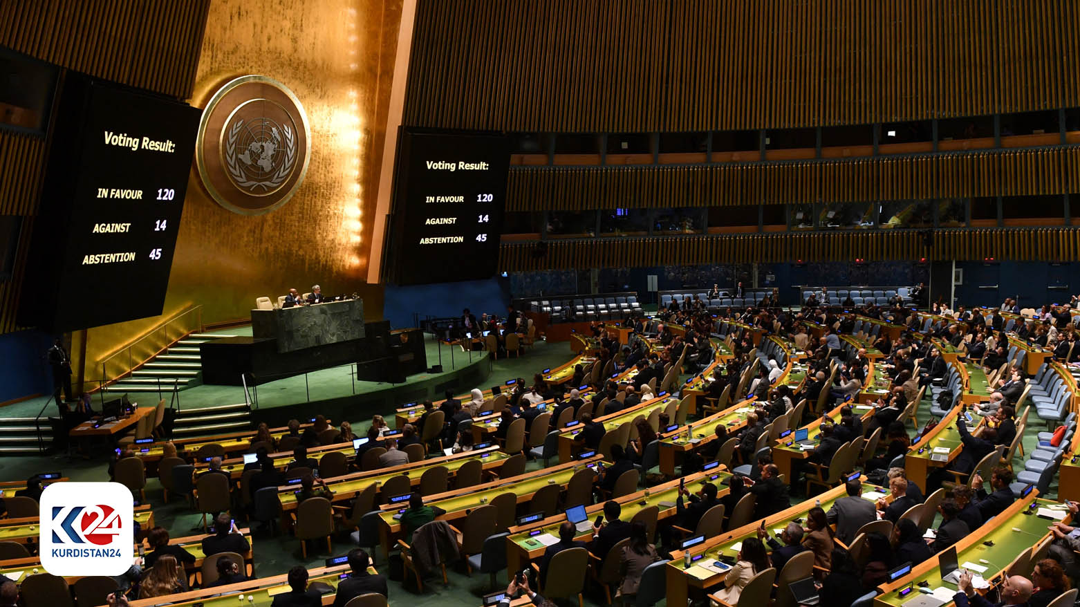 کۆمەڵەی گشتیی نەتەوە یەکگرتووەکان پڕۆژە بڕیاری وڵاتانی عەرەبی پەسەند کرد