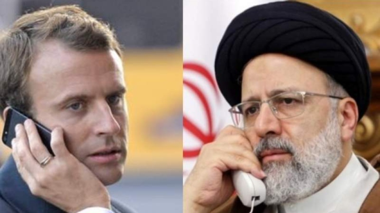 ابراهیم رئیسی و امانوئل مکرون روسای جمهوری ایران و فرانسه