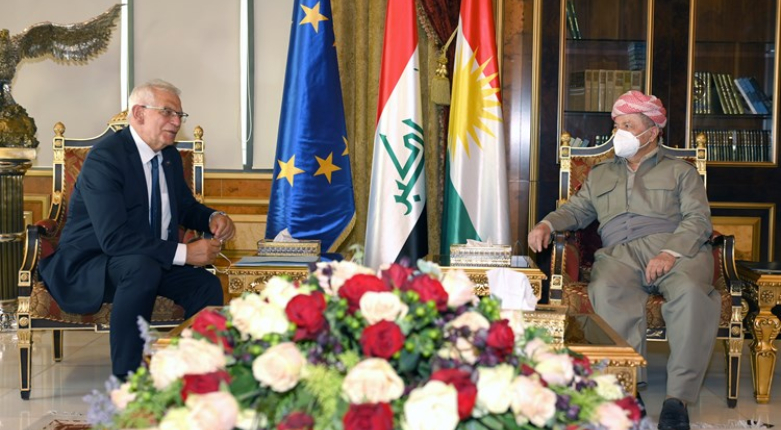 پرزیدنت مسعود بارزانی و جوزپ بورل، نماینده عالی اتحادیه اروپا در سیاست خارجی و امور امنیتی