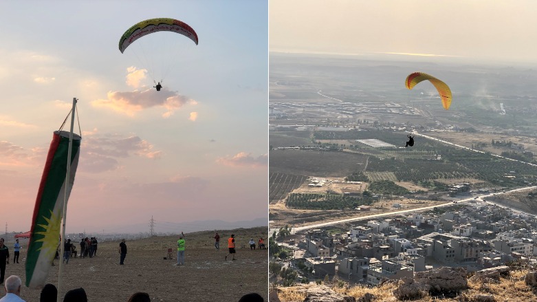 Paragliders compete in the Kurdistan Region's Duhok province, Sept. 3, 2021. (Photo:  Kurmanj Nhili/Kurdistan 24)