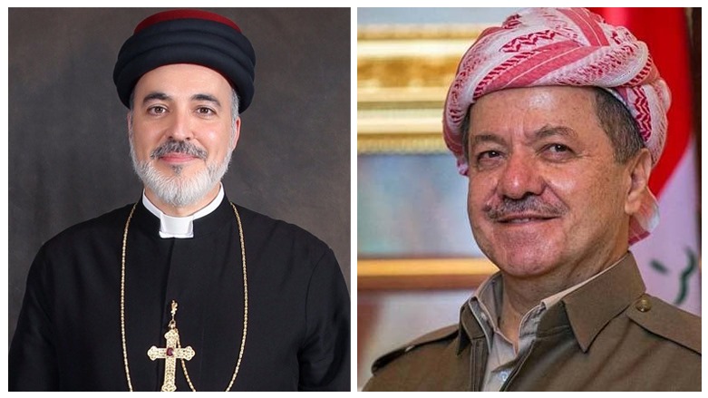 Masoud Barzani (Right), and Patriarch Mar Awa III. (Photo: Kurdistan 24)