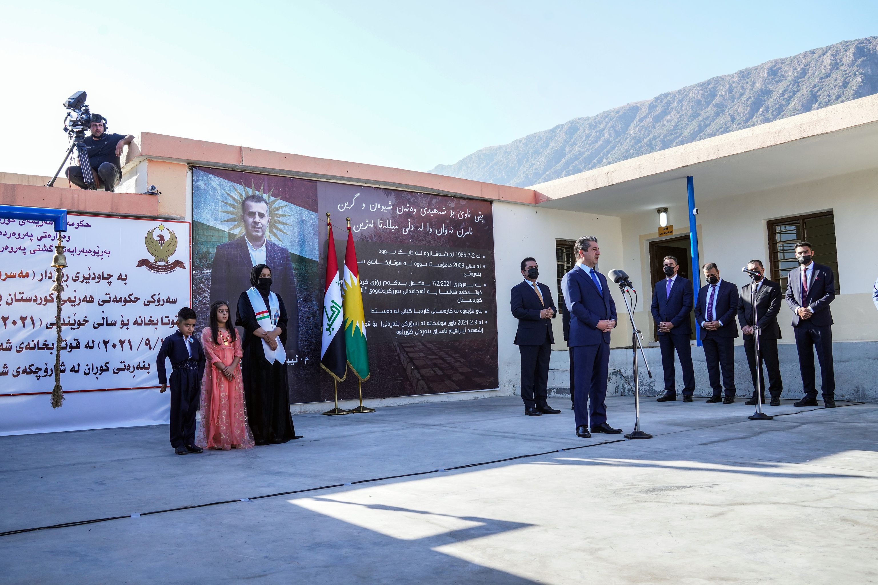KRG PM Barzani is pictured while giving a speech at ceremony of marking new school year in Shaqlawa district, Sept. 14, 2021. (Photo: KRG)