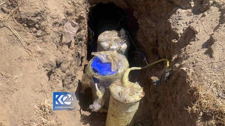 Explosive devices allegedly set by the PKK were dismantled early last month by Peshmerga forces on the road between Amedi and Deraluk. (Photo: Kurdistan 24)