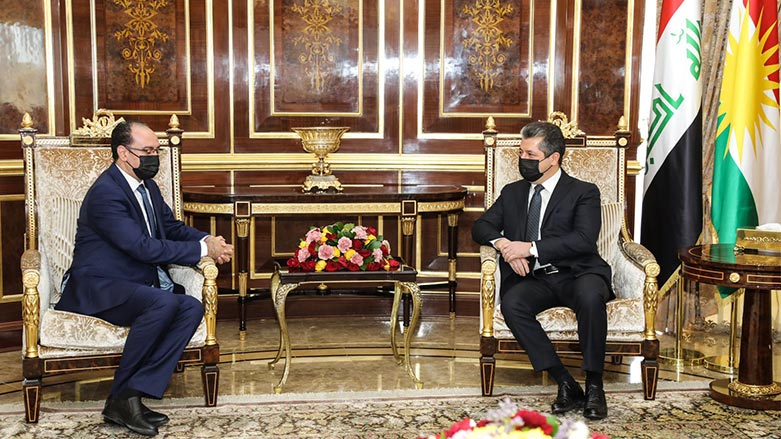 Kurdistan Region’s Prime Minister, Masrour Barzani (Right), with new Jordanian Consul General in Erbil, Fouad Khazer al-Majali, Spt. 16th, 2021. (Photo: KRG)