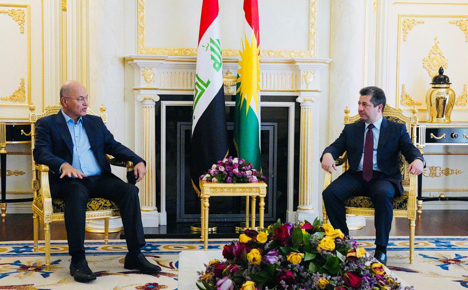 مسرور بارزانی، نخست وزیر اقلیم کوردستان و برهم صالح رئیس جمهور عراق فدرال