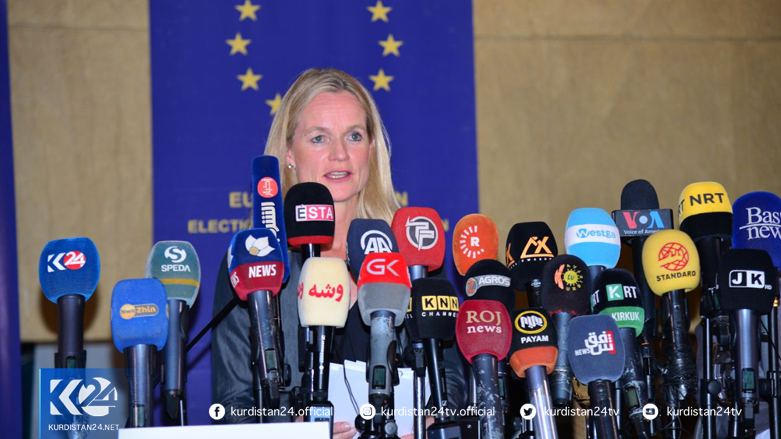 Viola Von Cramon-Taubadel, Head of the EU’s Election Observation Mission, speaks at a press conference in Erbil, Sept. 18, 2021. (Photo: Rebaz Siyan/Kurdistan 24)