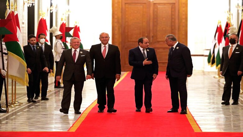Leaders of Jordan, Egypt and Iraq meet in presidential palace in Baghdad, Iraq. June 27, 2021. (Photo: Khalid Mohammed/AP)
