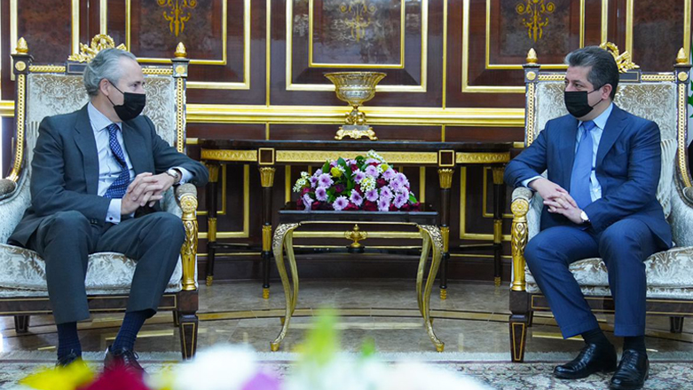 مسرور بارزانی، نخست وزیر اقلیم کوردستان و پدرو مارتینز، سفیر جدید اسپانیا در عراق