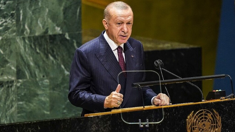 Turkish President Recep Tayyip Erdogan  addresses the opening session of the UN General Assembly, Sept. 23, 2021. (Photo: AFP)
